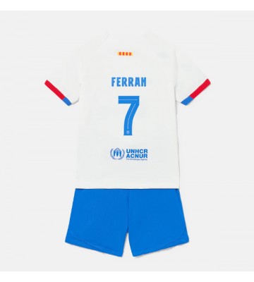 Barcelona Ferran Torres #7 Koszulka Wyjazdowych Dziecięca 2023-24 Krótki Rękaw (+ Krótkie spodenki)